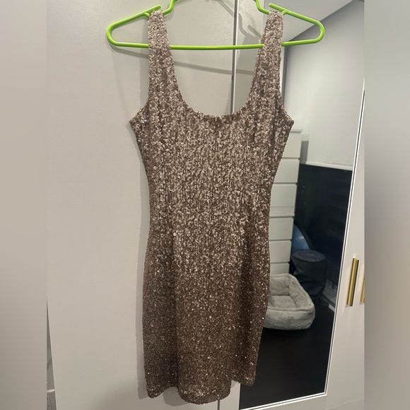 Gold Sequin Mini Dress - Picture 1 of 2